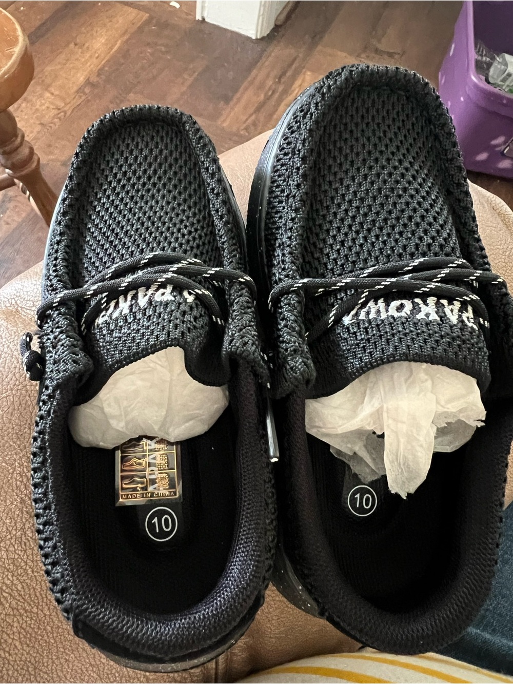 Black Kids' Knit Sneakers - Size 10